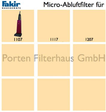 Fakir Micro-Abluftfilter Bestell-Nr. 2340252 