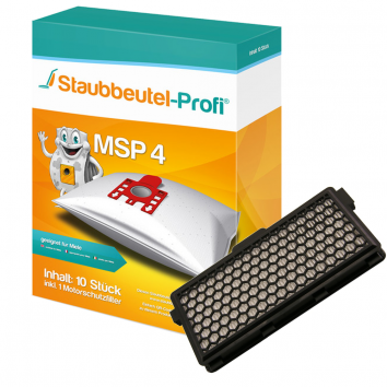Staubbeutel-Profi MSP4, 10 Staubsaugerbeutel und 1 Hepafilter kompatibel mit SF-AH 50  