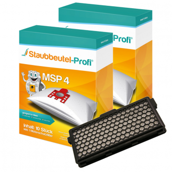 Staubbeutel-Profi MSP4, 20 Staubsaugerbeutel und 1 Hepafilter kompatibel mit SF-AH 50 