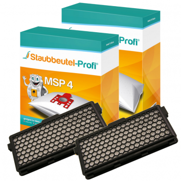 Staubbeutel-Profi MSP4, 20 Staubsaugerbeutel und 2 Hepafilter kompatibel mit SF-AH 50 