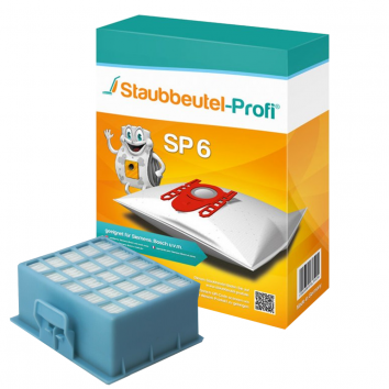 Staubbeutel-Profi SP6, 10 Staubsaugerbeutel und 1 Hepafilter kompatibel mit VZ156 