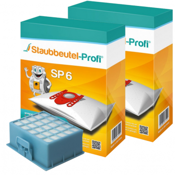 Staubbeutel-Profi SP6, 20 Staubsaugerbeutel und 1 Hepafilter kompatibel mit VZ156 