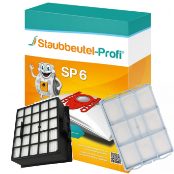Staubbeutel-Profi SP6, 10 Staubsaugerbeutel 1 Motorschutzfilter und 1 Hepafilter kompatibel mit VZ153HFB 