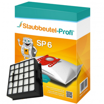Staubbeutel-Profi SP6, 10 Staubsaugerbeutel und 1 Hepafilter kompatibel mit VZ153HFB 
