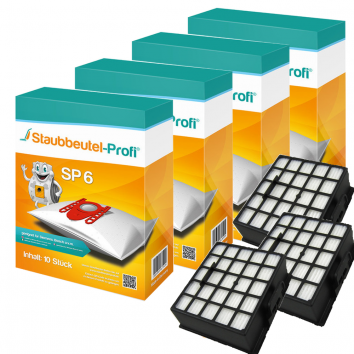 Staubbeutel-Profi SP6, 40 Staubsaugerbeutel und 3 Hepafilter kompatibel mit VZ153HFB 